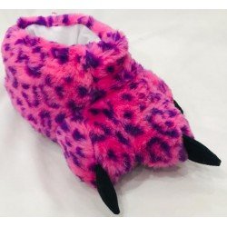 Pantufla bota leopardo Lila...